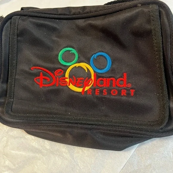 🖤Vtg Disneyland Resort Fanny Pack Crossbody Bum Bag Embroidered Mickey Black - Picture 4 of 6